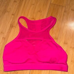 BuffBunny Bright Pink High-Neck Racerback Sports Bra